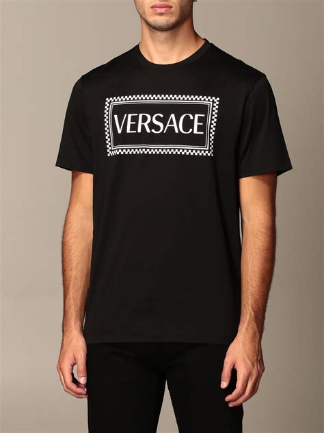 versace black gold white t shirt|versace flannel shirts.